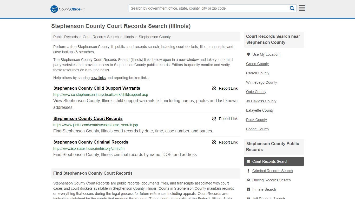 Stephenson County Court Records Search (Illinois) - County Office